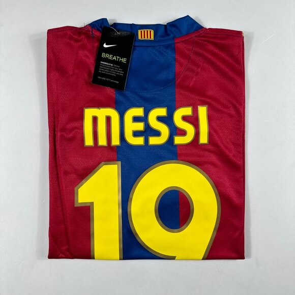 Nike Vintage FC Barcelona 2007-08 Messi#19 Nike Home Shirt Jersey All Sizes - Picture 2 of 6
